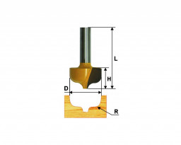 Фреза ф 23,8*16, r4,8, хв. 8 мм пазовая фасонная "ЭНКОР"