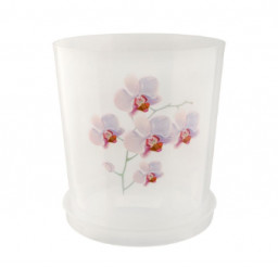 Кашпо для орхидей 1,8 л d=135 мм h=148 мм пластиковое с поддоном прозрачный