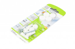 Комплект крепления для зеркала белое, рифленое (1 шт.), блистер