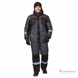 Костюм зимний мужской БРЕНД серый/черный