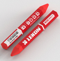 Мелок восковой для мокрых и грязных поверхностей 15*105мм LEKON WOSK красный