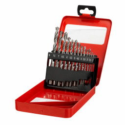 Набор сверл по металлу, 2-8 мм (через 0.5 мм) HSS 13 шт, металлическая коробка, цилиндрический хвостовик Matrix