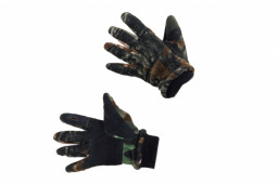 Перчатки Охотника с кожаными накладками флис, темный лес Холстер