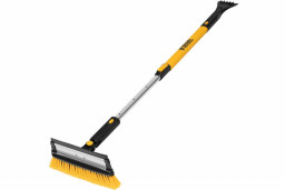 Щетка-сметка для снега со скребком, телескоп поворотная голова, водосгон DENZEL