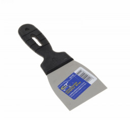 Шпательная лопатка 100 мм из нержавеющей стали,  пластмассовая ручка//СИБРТЕХ //