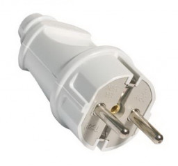 Вилка прямая с/з 16 А 250В белая Универсал